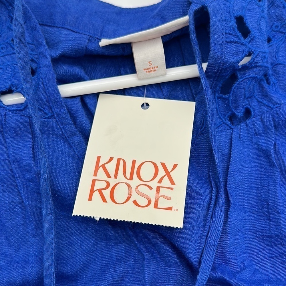 Women's Size Small Knox Rose Top Blue Shirt NEW WITH TAGS - Picture 3 of 3